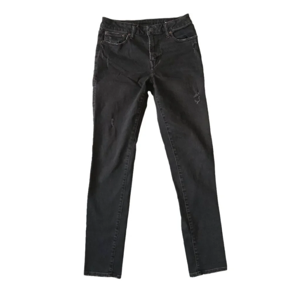 American Eagle Charcoal Wash Skinny Leg Distressed Denim Jeans Men's Size 30X32